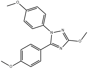 3-メトキシ-1,5-ビス(4-メトキシフェニル)-1H-1,2,4-トリアゾール 化学構造式