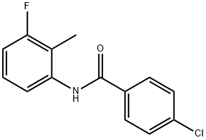 4-クロロ-N-(3-フルオロ-2-メチルフェニル)ベンズアミド 化学構造式
