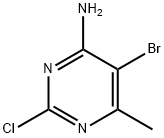 2-クロロ-5-ブロモ-6-メチル-4-ピリミジンアミン 化学構造式