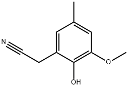 2-(2-Hydroxy-3-Methoxy-5-Methylphenyl)acetonitrile 化学構造式