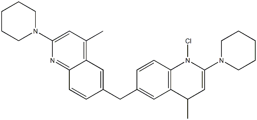 6,6'-亚甲基双[4-甲基-2(1-哌啶基)]喹啉三盐酸盐,5463-36-5,结构式