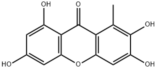 2,3,6,8-四羟基-1-甲基-9H-氧杂蒽-9-酮, 548740-86-9, 结构式