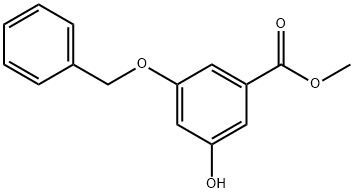 3-(ベンジルオキシ)-5-ヒドロキシ安息香酸メチル 化学構造式