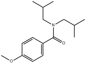 N,N-ジイソブチル-4-メトキシベンズアミド 化学構造式