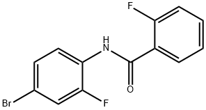 N-(4-ブロモ-2-フルオロフェニル)-2-フルオロベンズアミド 化学構造式