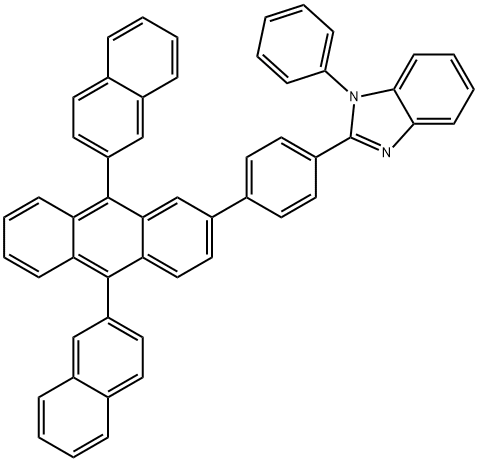 2-[4-(9,10-二萘-2-蒽-2-基)苯基]- 1-苯基-1H-苯并咪唑,561064-11-7,结构式