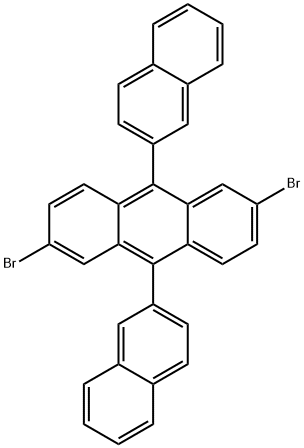 2,6-ジブロモ-9,10-ジ(2-ナフチル)アントラセン 化学構造式