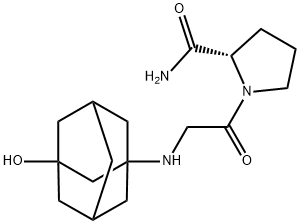 N-(3-ヒドロキシトリシクロ[3.3.1.13,7]デス-1-イル)グリシル-L-プロリンアミド 化学構造式