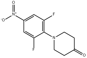 1-(2,6-二氟-4-硝基苯基)哌啶-4-酮 结构式