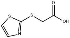 (1,3-チアゾール-2-イルチオ)酢酸 化学構造式