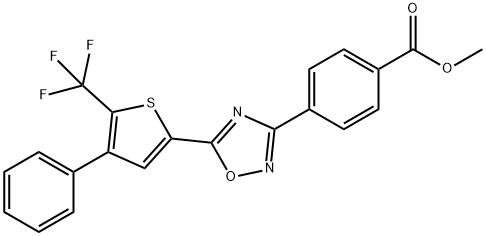 3-[(4-carboMethoxy)phenyl]-5-(4-phenyl-5-trifluoroMethyl-2-thienyl)-1,2,4-oxadiazole Struktur