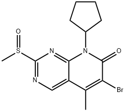 6-BroMo-8-cyclopentyl-2-Methanesulfinyl-5-Methyl-8H-pyrido[2,3-d]pyriMidin-7-one Structure