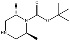 (2S,6S)-2,6-二甲基哌嗪-1-羧酸叔丁酯 结构式