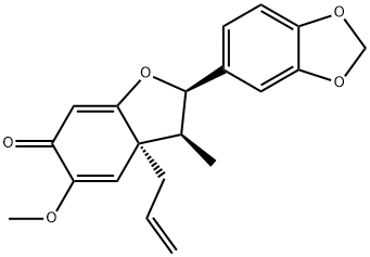 (2R,3S,3AS)-2-(1,3-苯并二氧戊环-5-基)-3,3A-二氢-5-甲氧基-3-甲基-3A-(2-丙烯-1-基)-6(2H)-苯并呋喃酮 结构式