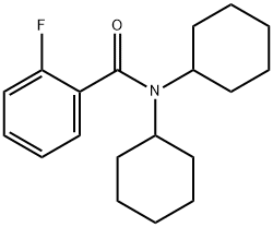 N,N-ジシクロヘキシル-2-フルオロベンズアミド 化学構造式