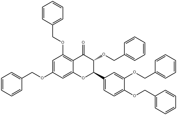 (2R,3R)-2-[3,4-Bis(phenylMethoxy)phenyl]-2,3-dihydro-3,5,7-tris(phenylMethoxy)-4H-1-benzopyran-4-one, 574749-31-8, 结构式