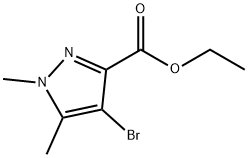 4-溴-1,5-二甲基-吡唑-3-羧酸乙酯 结构式