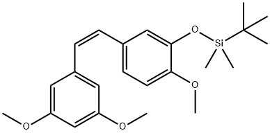 (Z)-3,4’,5-Trimethoxy-3’-(tert-butyldimethylsilyloxy)stilbene Struktur