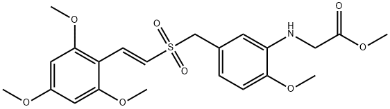 (E)-Methyl 2-(2-Methoxy-5-((2′,4′,6′-triMethoxystyrylsulfonyl)Methyl)phenylaMino)acetate Structure