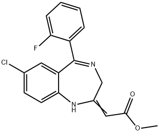 2-[7-Chloro-5-(2-fluorophenyl)-1,3-dihydro-2H-1,4-benzodiazepin-2-ylidene]acetic Acid Methyl Ester Structure