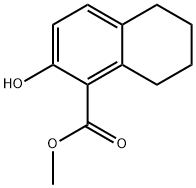2-ヒドロキシ-5,6,7,8-テトラヒドロナフタレン-1-カルボン酸メチル 化学構造式