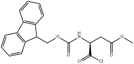 (S)-3-((((9H-芴-9-基)甲氧基)羰基)氨基)-4-氯-4-氧代丁酸甲酯,596095-91-9,结构式