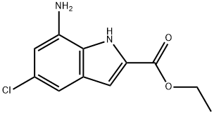 7-氨基-5-氯-1H-吲哚-2-羧酸乙酯,59694-51-8,结构式