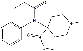 4-Piperidinecarboxylic acid, 1-Methyl-4-[(1-oxopropyl) phenylaMino]-, Methyl ester Struktur