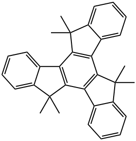 10,15-ジヒドロ-5,5,10,10,15,15-ヘキサメチル-5H-トリベンゾ[a,f,k]トリンデン 化学構造式
