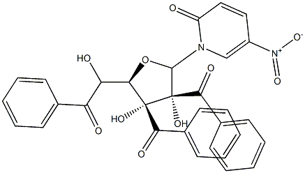 5-硝基-1-(2,3,5-三-O-苯甲酰基-BETA-D-呋喃核糖基)-2(1H)-吡啶酮, 59892-37-4, 结构式