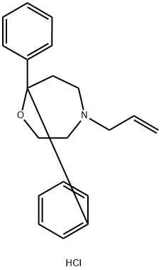 4-烯丙基-7,7-二苯基-1,4-氧杂氮杂环庚烷盐酸盐, 60162-94-9, 结构式