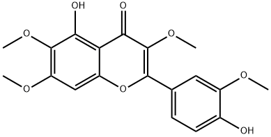 4',5-ジヒドロキシ-3,3',6,7-テトラメトキシフラボン 化学構造式