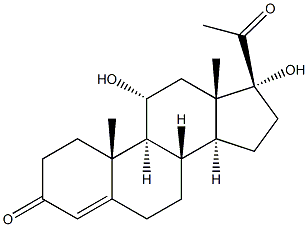 Pregn-4-ene-3,20-dione,11,17-dihydroxy-, (11a)- Struktur