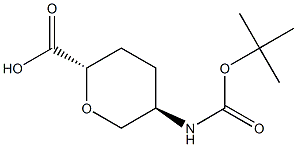 (2S,5R)-5-((叔丁氧基羰基)氨基)四氢-2H-吡喃-2-羧酸, 603130-13-8, 结构式