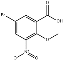 5-溴-2-甲氧基-3-硝基苯甲酸, 60541-89-1, 结构式