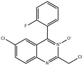 6-Chloro-2-(chloroMethyl)-4-(2-fluorophenyl)quinazoline 3-Oxide 结构式