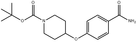 4-(4-氨基甲酰基苯氧基)哌啶-1-羧酸叔丁酯, 609781-33-1, 结构式