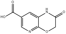2,3-ジヒドロ-2-オキソ-1H-ピリド[2,3-B][1,4]オキサジン-7-カルボン酸 化学構造式