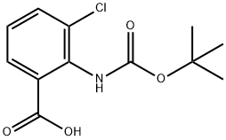 2-((TERT-ブチルトキシカルボニル)アミノ)-3-クロロ安息香酸 化学構造式