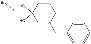 1-苄基哌啶-3,3-二醇氢溴酸盐 结构式