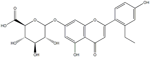 Apigenin-7-O-glucuronide-6'-ethyl ester 化学構造式