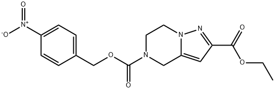 PYRAZOLO[1,5-A]PYRAZINE-2,5(4H)-DICARBOXYLIC ACID, 6,7-DIHYDRO-, 2-ETHYL5-[(4-NITROPHENYL)METHYL] ESTER ), 623565-14-0, 结构式