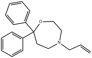 4-烯丙基-7,7-二苯基-1,4-氧杂氮杂环庚烷, 62537-41-1, 结构式