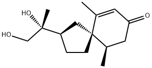 [2R-[2ALPHA(R*),5ALPHA(R*)]]-2-(1,2-二羟基-1-甲基乙基)-6,10-二甲基螺[4.5]癸-6-烯-8-酮, 62574-30-5, 结构式