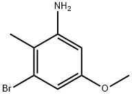 3-ブロモ-5-メトキシ-2-メチルアニリン 化学構造式