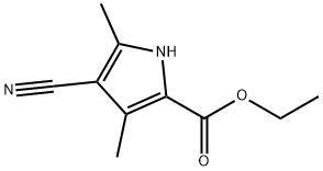 4-氰基-3,5-二甲基-1H-吡咯-2-甲酸乙酯, 6297-38-7, 结构式