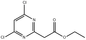 乙基 2-(4,6-二氯嘧啶-2-基)-乙酸酯,63155-10-2,结构式
