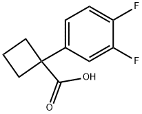 1-(3,4-二氟苯基)环丁烷羧酸 结构式