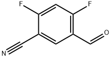 2,4-二氟-5-甲酰基苄腈, 633327-10-3, 结构式