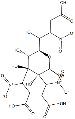 2-O,3-O,6-O-Tri(3-nitropropanoyl)-α-D-glucopyranose Structure